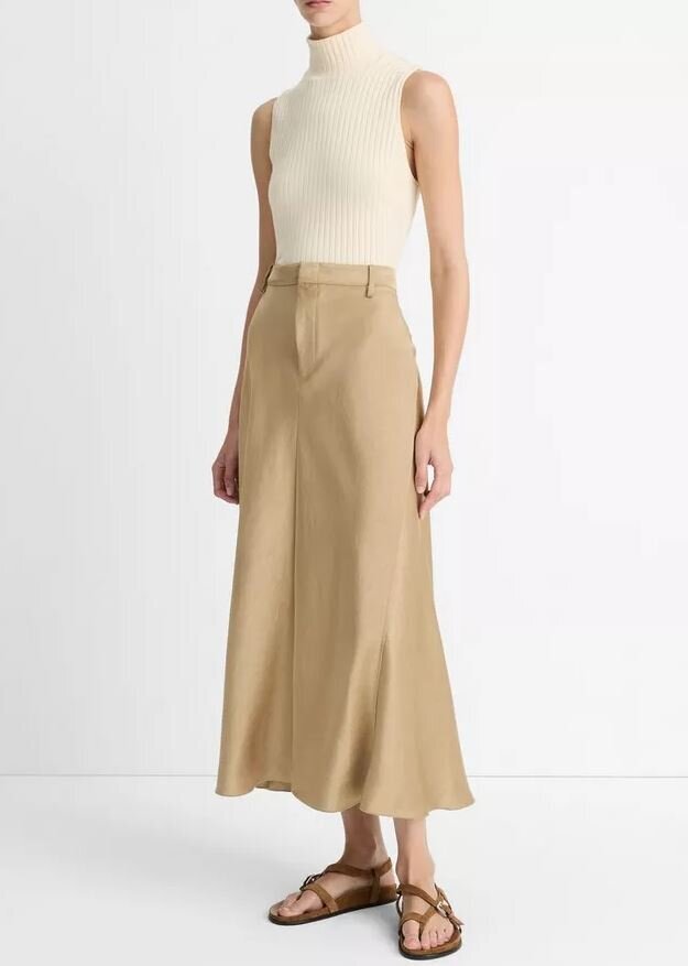 Jupe dorée fendue dans le dos Vince