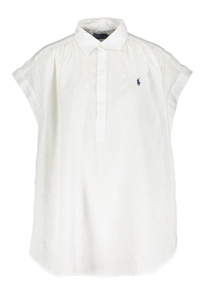 Witte bloes in linnen Ralph Lauren