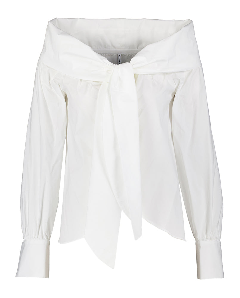 Witte katoenen off schoulder bloes Liviana Conti