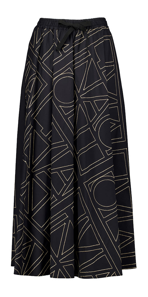 Jupe noire à imprimé blanc Liviana Conti