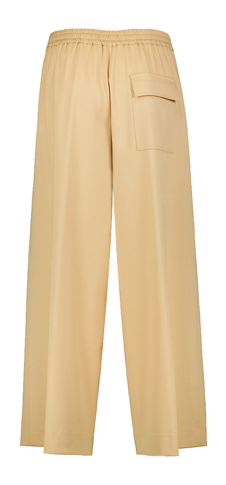 Pantalon large beige foncé ample avec élastique Liviana Conti