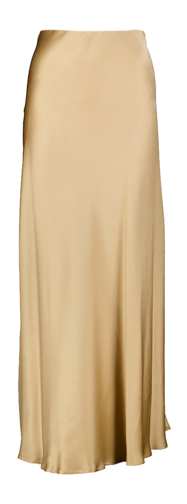Jupe longue brillante couleur or Liviana Conti