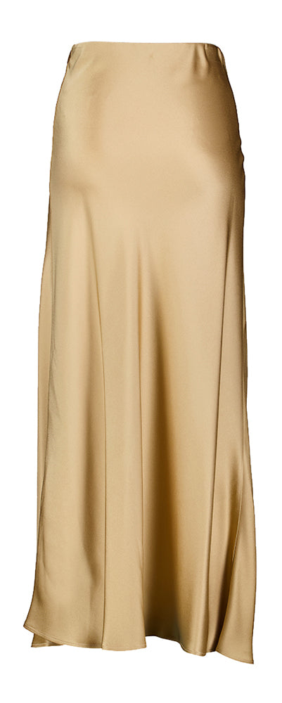 Jupe longue brillante couleur or Liviana Conti