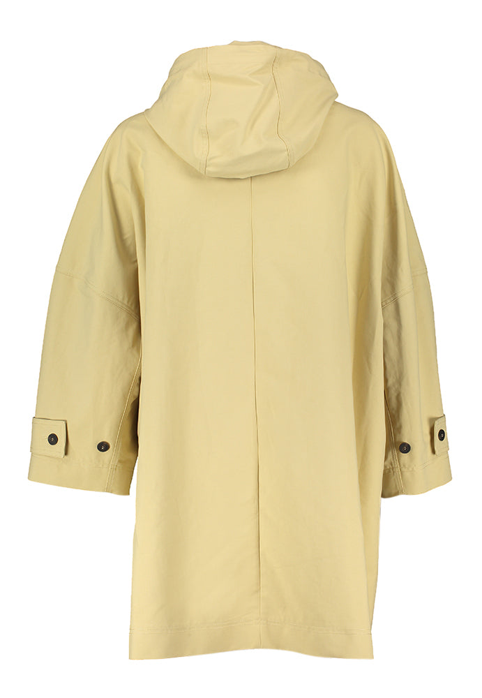 Beige oversized parka met spit aan beide kanten Liviana Conti