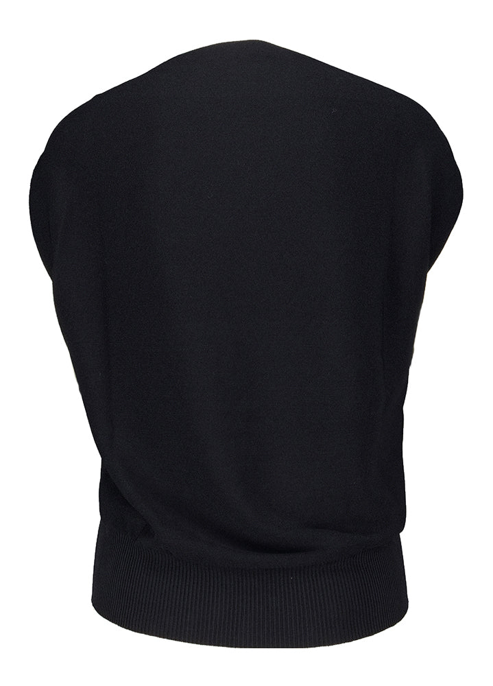 Débardeur en tissu côtelé noir de Liviana Conti