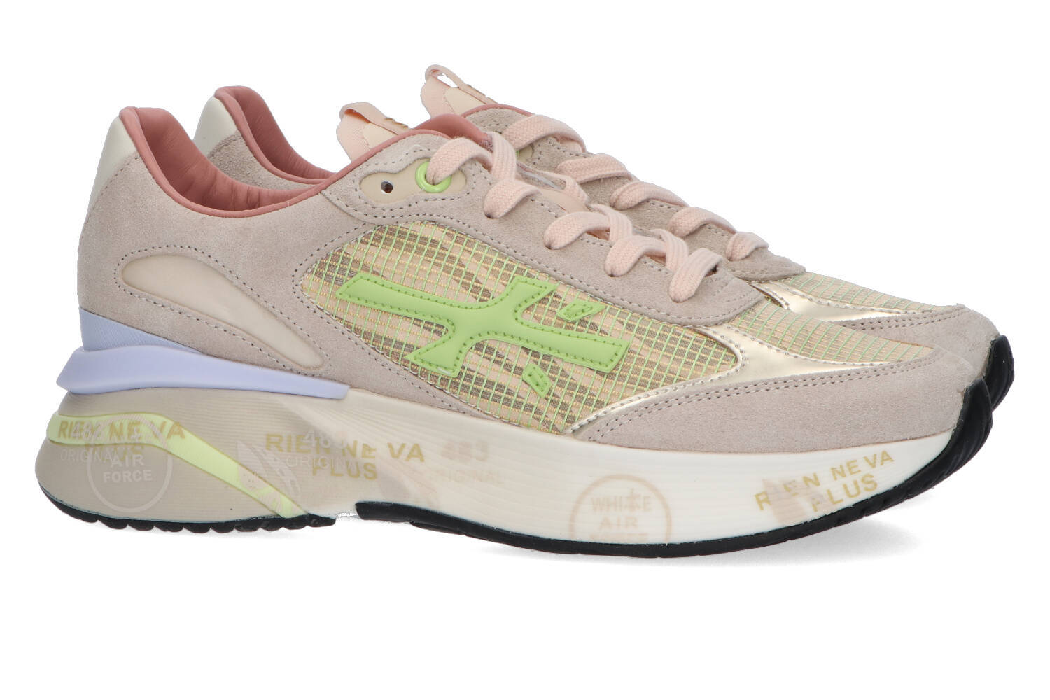 Baskets multicolores avec détails vert citron Moerund Premiata