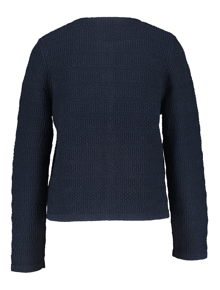 Gilet bleu foncé en maille avec boutons dorés Paca Grace &amp; Mila