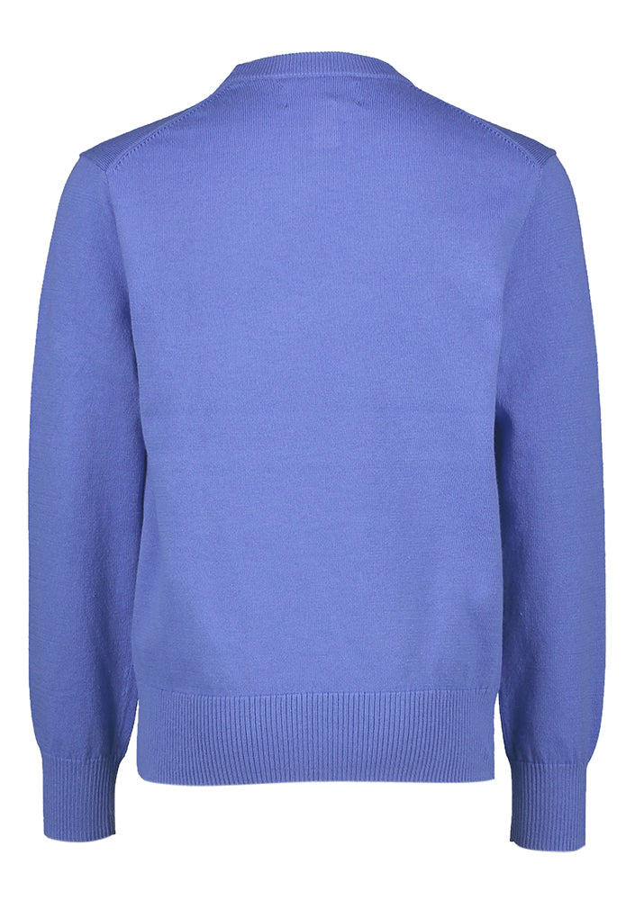 Blauwe trui met oranje merklogo Ralph Lauren