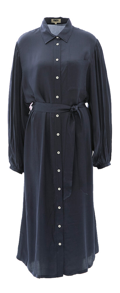 Robe Adile FRNCH en satin bleu foncé