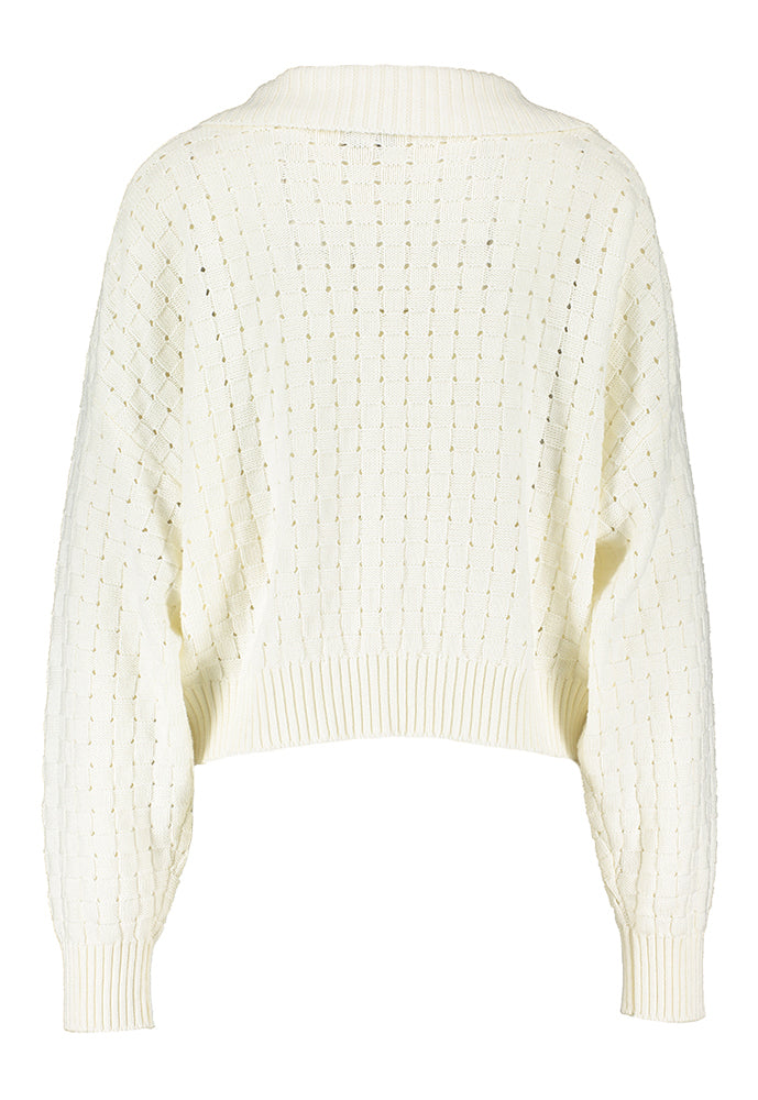 Pull écru à trous Paulia Franch