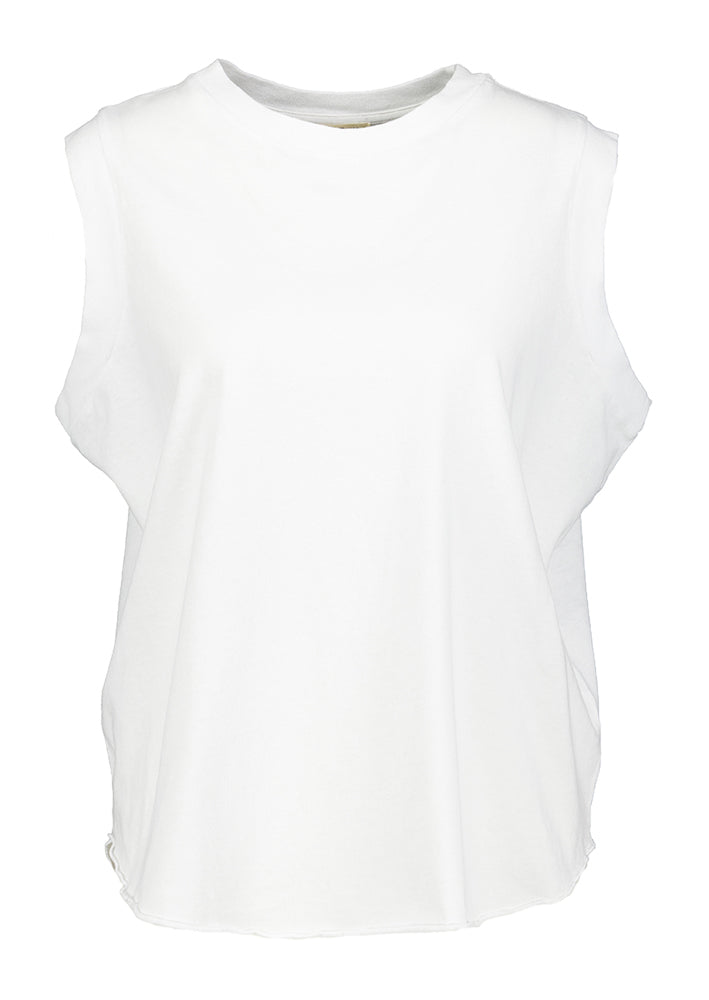 Top en coton blanc à col rond Vamuc Bellerose