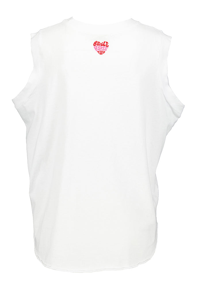 Top en coton blanc à col rond Vamuc Bellerose