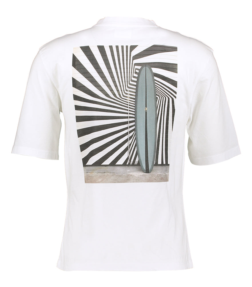 Witte t-shirt met surfplank opdruk Bellerose