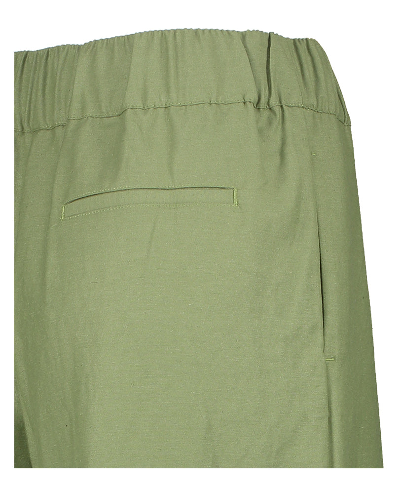 Kaki groene wijde broek met bandplooi Vezza Bellerose