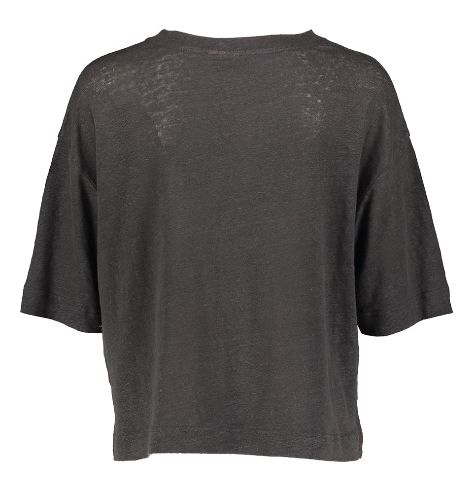 Zwarte linnen wijde t-shirt Bellerose