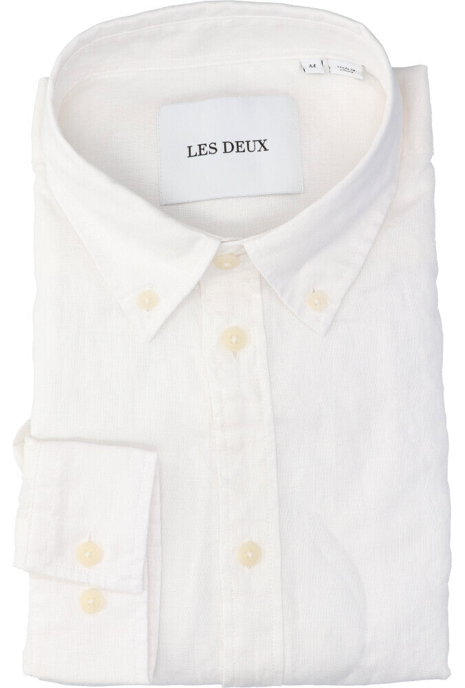 Chemise en lin blanc (coupe classique) à manches longues Les Deux