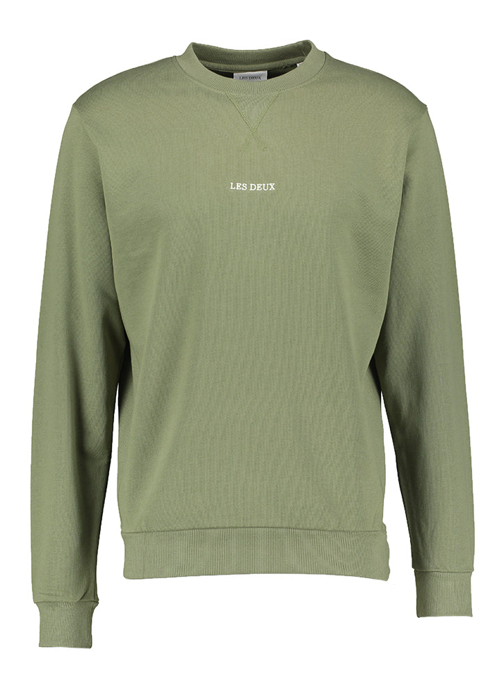 Kaki katoenen sweater met ronde hals Les Deux