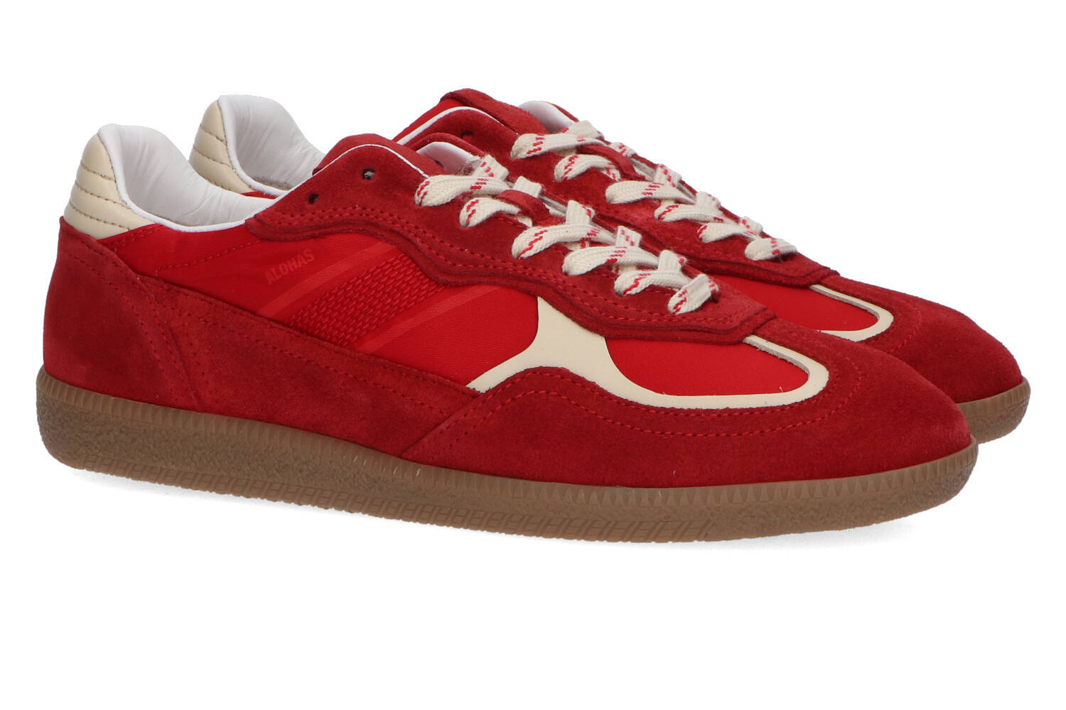 Baskets basses en cuir rouge brillant Alohas