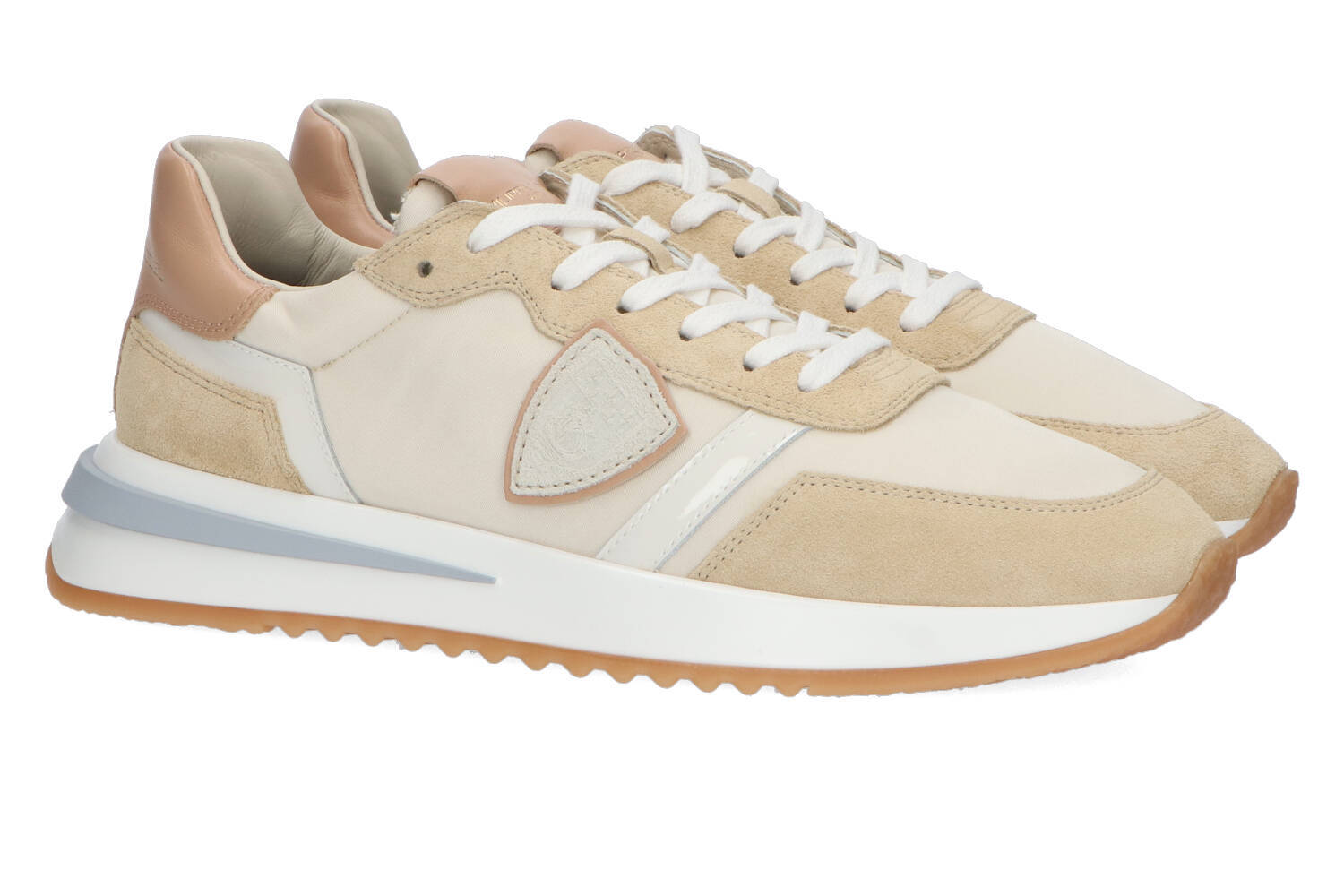 Baskets basses beiges Philippe, modèle Philippe