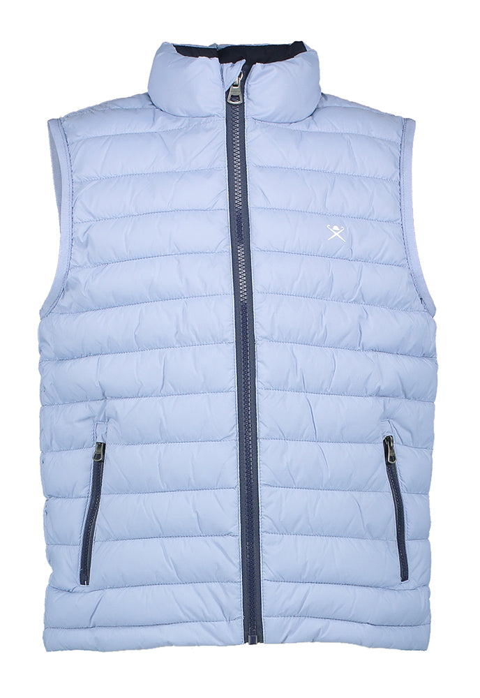 Gilet sans manches bleu clair avec logo Hackett