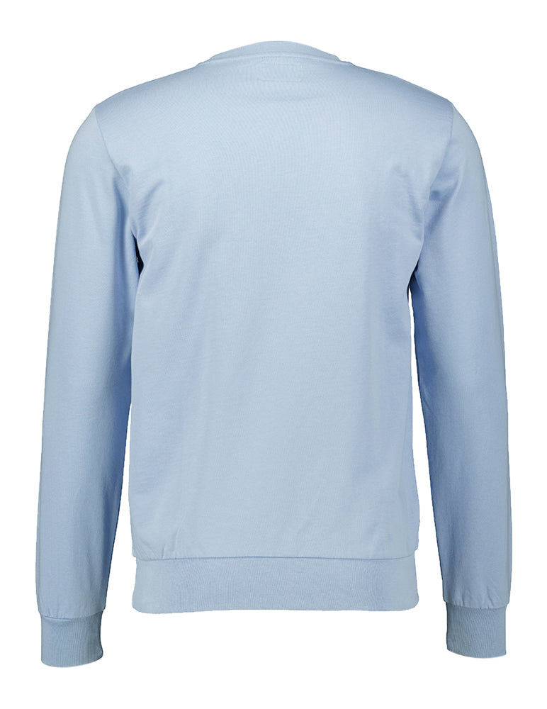 Lichtblauwe sweater met merknaam Hackett
