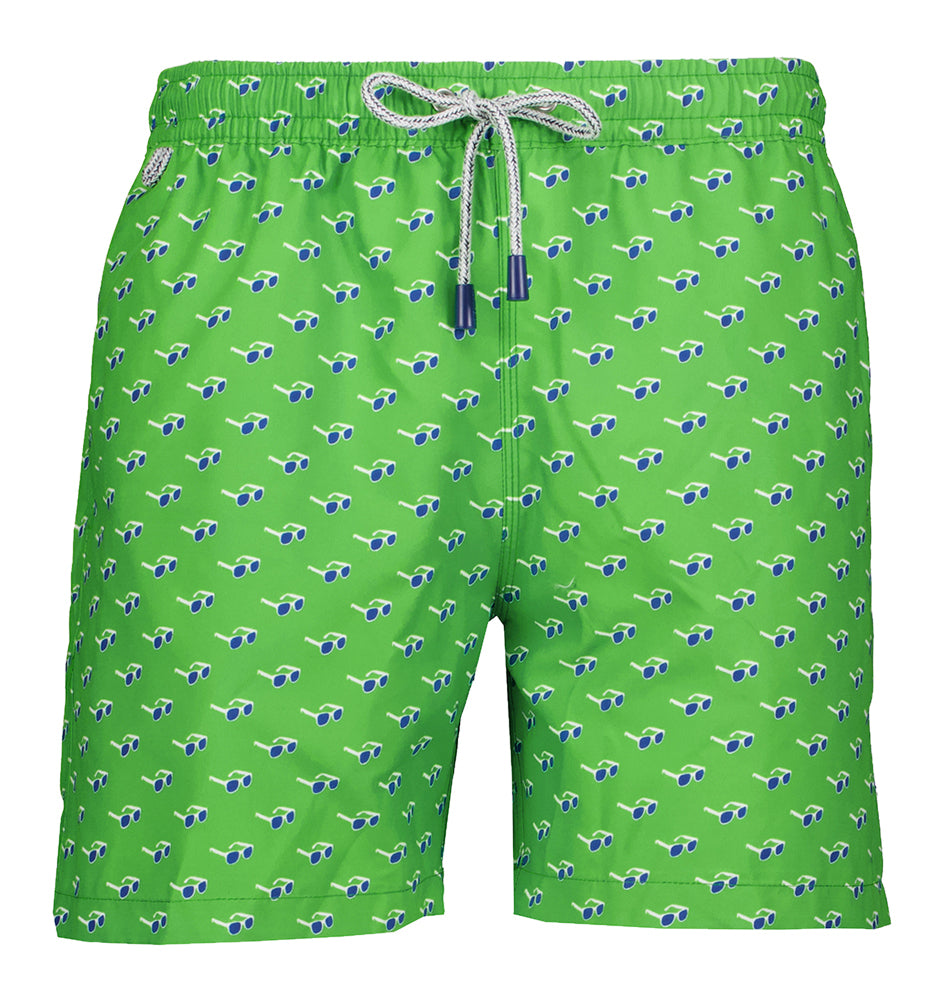 Short de bain vert McAlson avec lunettes de soleil