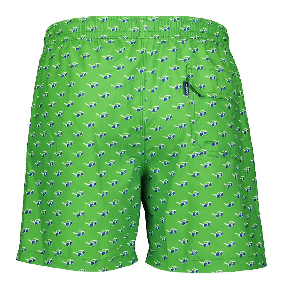 Short de bain vert McAlson avec lunettes de soleil