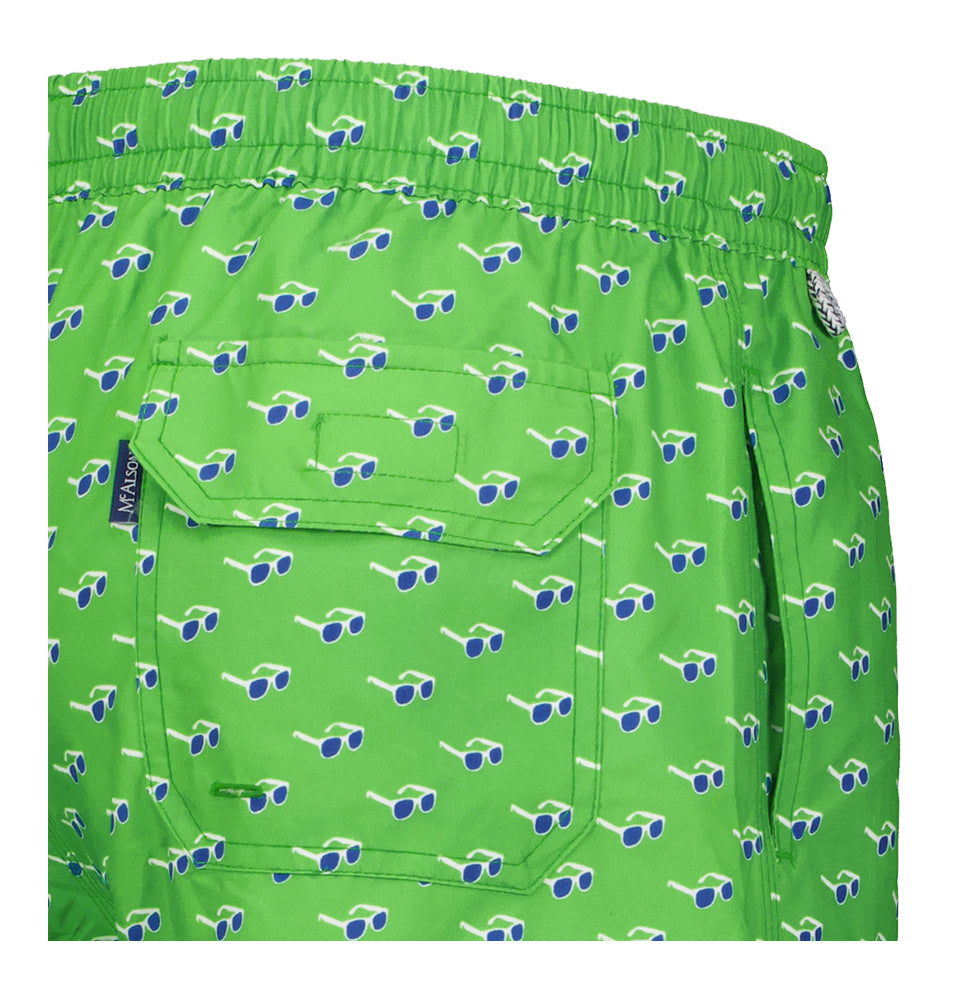 Groene zwemshort met zonnenbrillen Mc Alson