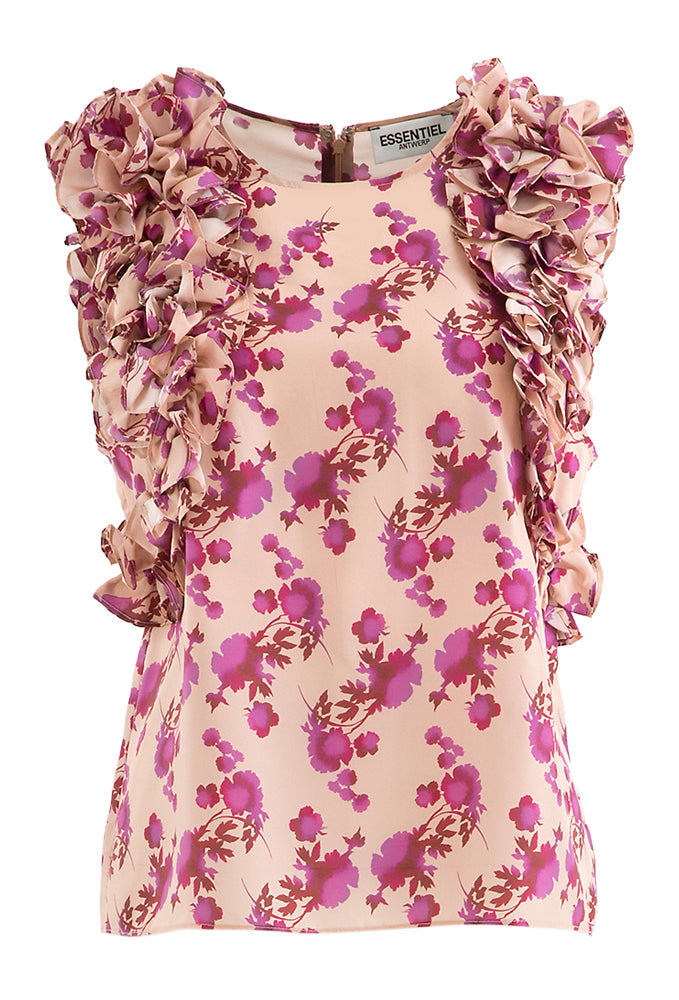 Débardeur rose ancien à imprimé floral Hisconsin Essentiel