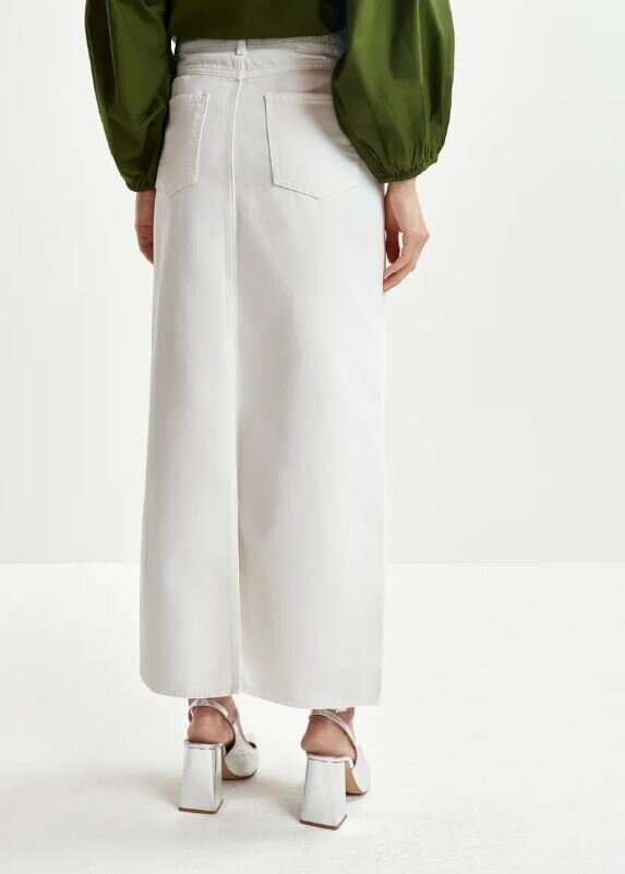 Jupe en jean blanc fendue Hobbit Essentiel