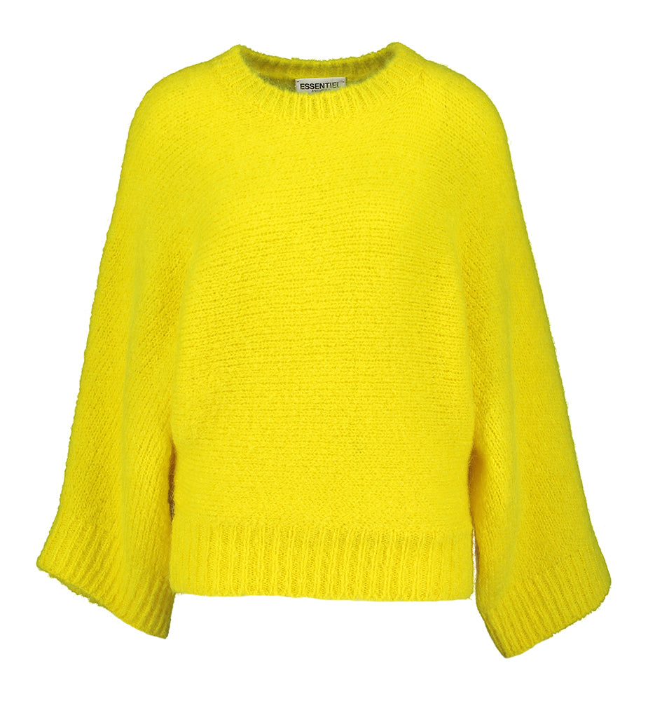 Pull jaune vif en mohair mélangé à manches chauve-souris Hattitude Essentiel