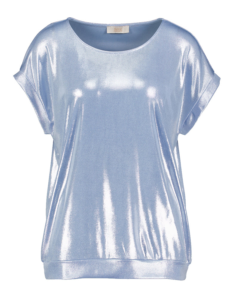 T-shirt bleu clair brillant à manches courtes Signe Nature