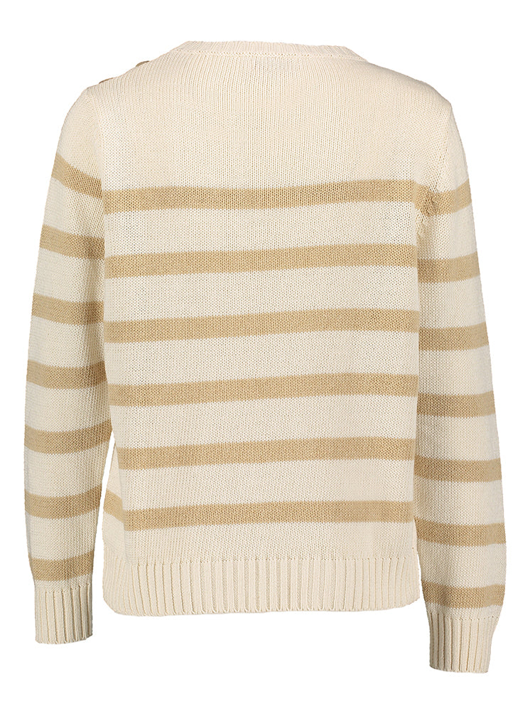 Gestreepte trui met beige Signe Nature