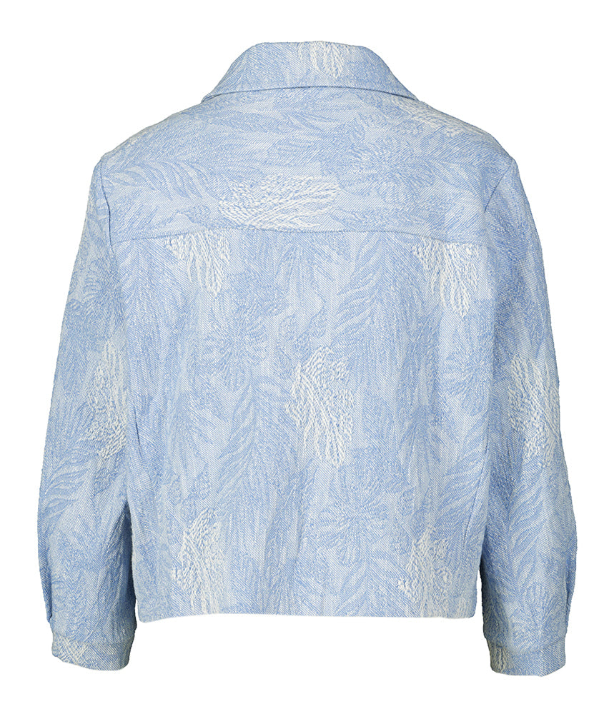 Veste en jean bleu avec imprimé beige doux Signe Nature