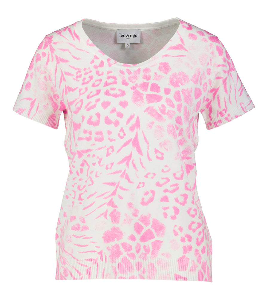 Roze cardigan en top in 2-delig set Leo & Ugo