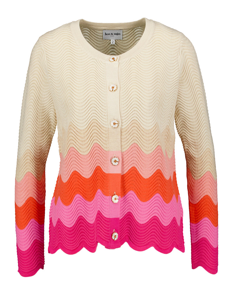 Gilet multicolore à rayures colorées Leo &amp; Ugo