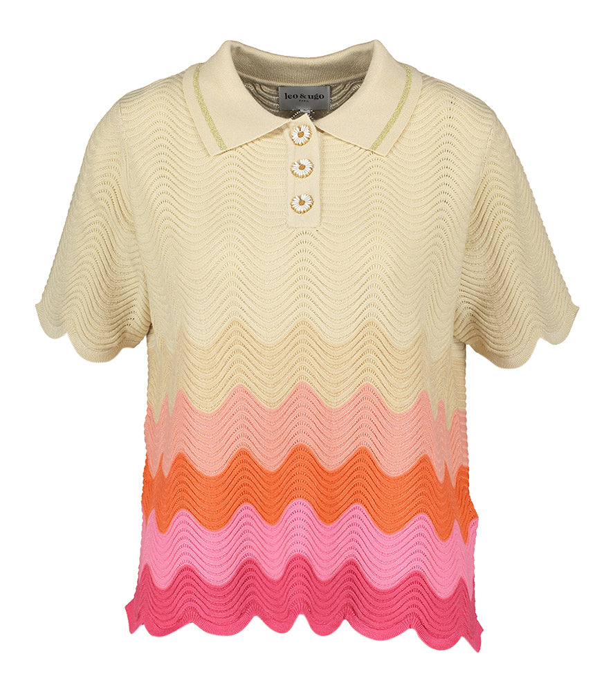 Polo multicolore à manches courtes Ae Leo &amp; Ugo