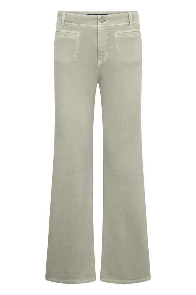 Pantalon évasé vert Nella Raffaello Rossi