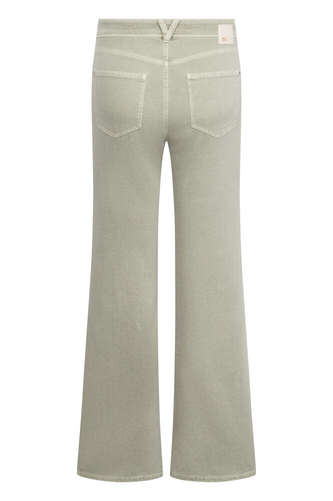 Pantalon évasé vert Nella Raffaello Rossi