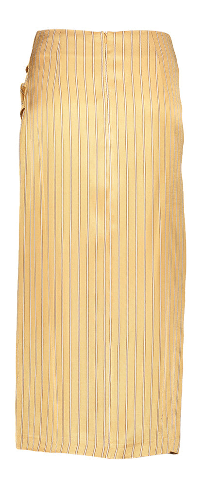 Jupe jaune à rayures avec fente sur le devant, 23 mars