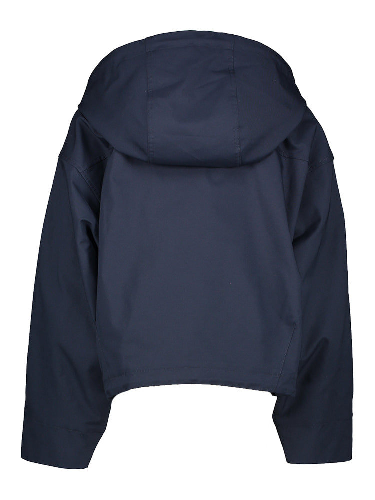 Manteau court bleu foncé oversize avec détails fluorescents Sunny Indee