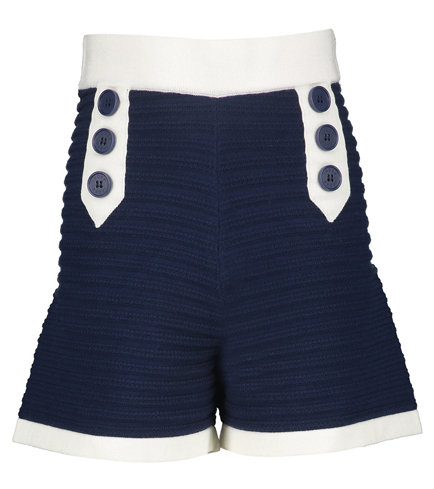 Short bleu foncé en tissu côtelé Sofia Indee