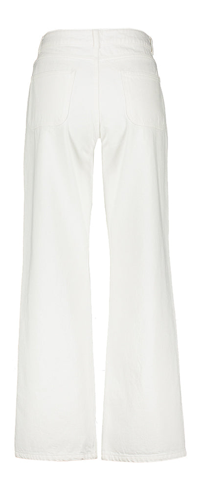 Jean blanc coupe droite taille haute et poches plaquées Smile Indee