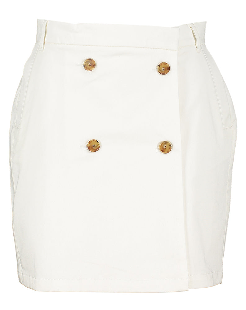 jupe courte blanche à boutons Sunday Indee