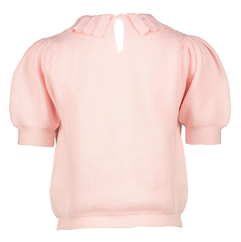 T-shirt rose à col décoratif Wesley Morley