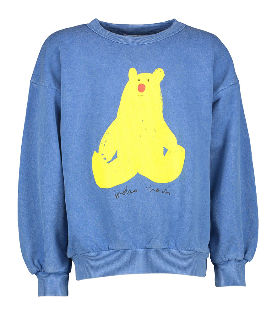 Pull bleu avec un ours jaune Bobo Choses