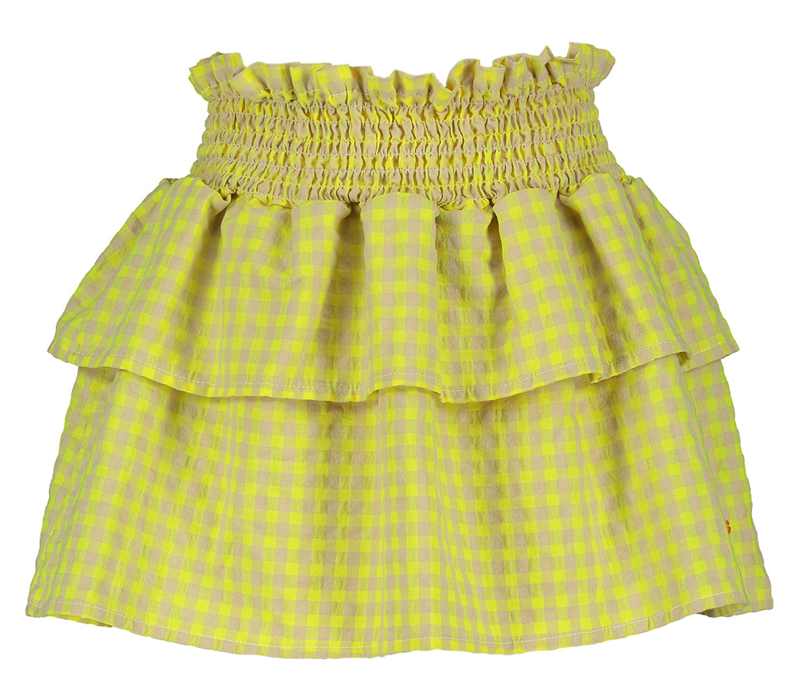 Jupe jaune ocre à carreaux vichy Bobo Choses
