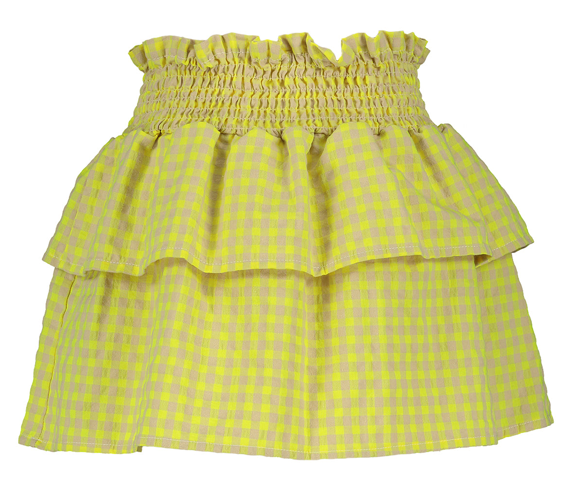 Jupe jaune ocre à carreaux vichy Bobo Choses