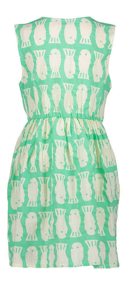 Groene jurk met vissen print Bobo Choses