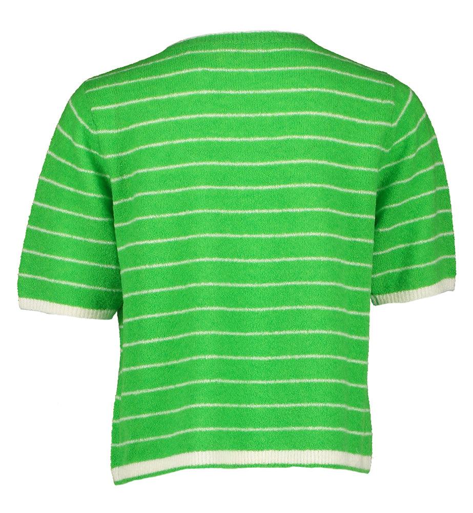 Pull en laine verte à rayures blanches Pico Maan